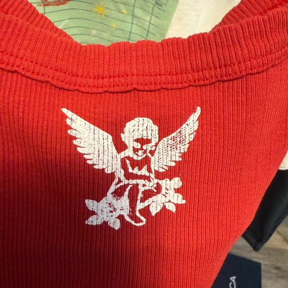 Daydreamer Red Camisole with Cherub Print - Picture 6 of 8